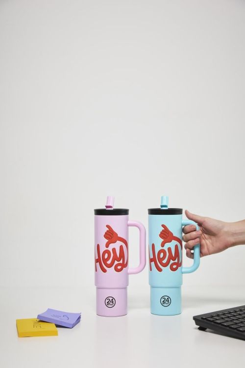 24Bottles Straw Cup 800ml Hey! (Hey! Pink) - Panache (Koksijde)