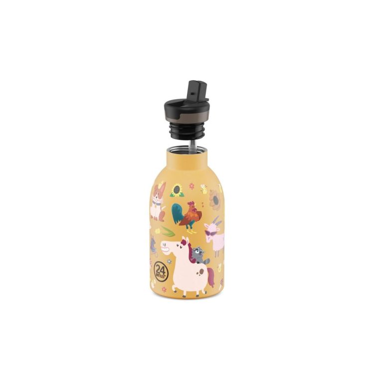 24Bottles Urban Bottle 250ml + sport lid Farm Friends (Orange) - Panache (Koksijde)
