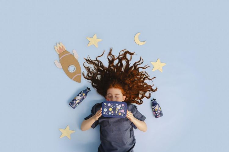 24Bottles Urban Bottle 250ml +sport lid Space Friends (Blauw) - Panache (Koksijde)