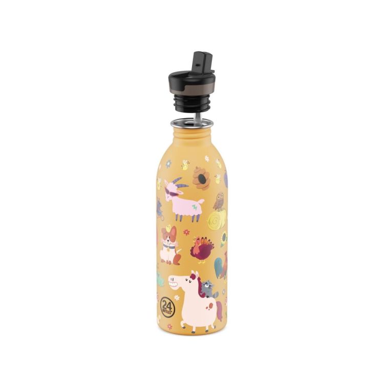 24Bottles Urban Bottle 500ml + sport lid Farm Friends (Orange) - Panache (Koksijde)