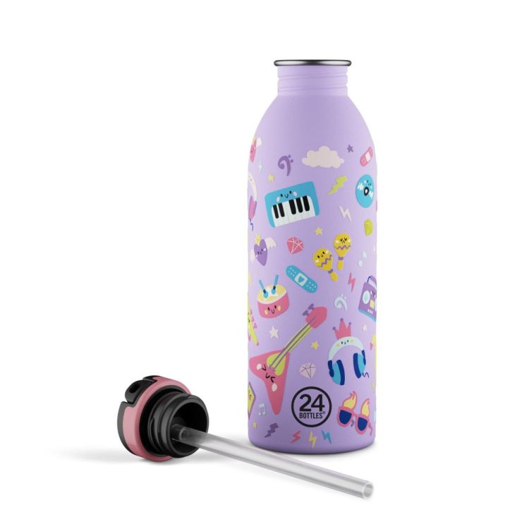 24Bottles Urban Bottle 500ml +sport lid Music Friends (Paars) - Panache (Koksijde)