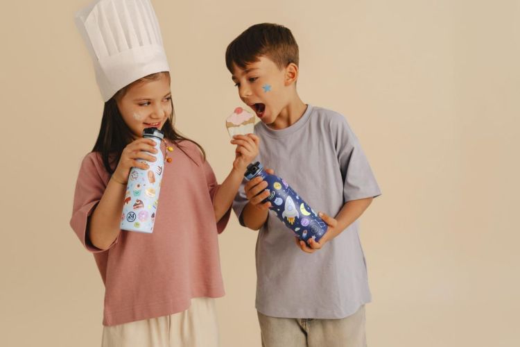 24Bottles Urban Bottle 500ml +sport lid Sweet Friends (Blauw) - Panache (Koksijde)