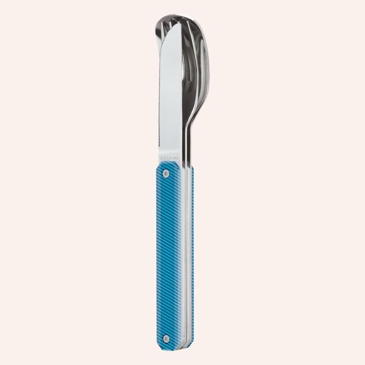 Akinod Lunchboxbestekset Mirror 12H34 bleu lagon aluminium (Blue lagoon) - Panache (Koksijde)