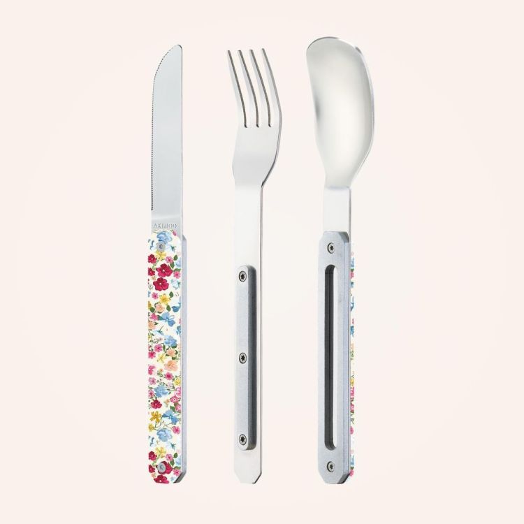 Akinod Lunchboxbestekset Mirror 12H34 Pastel flowers (Fleurs Pastel) - Panache (Koksijde)