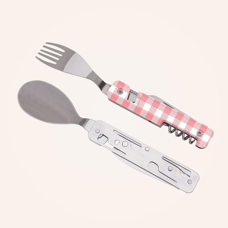 Akinod Set de couverts Multitool Mirror (Pink Vichy) - Panache (Koksijde)