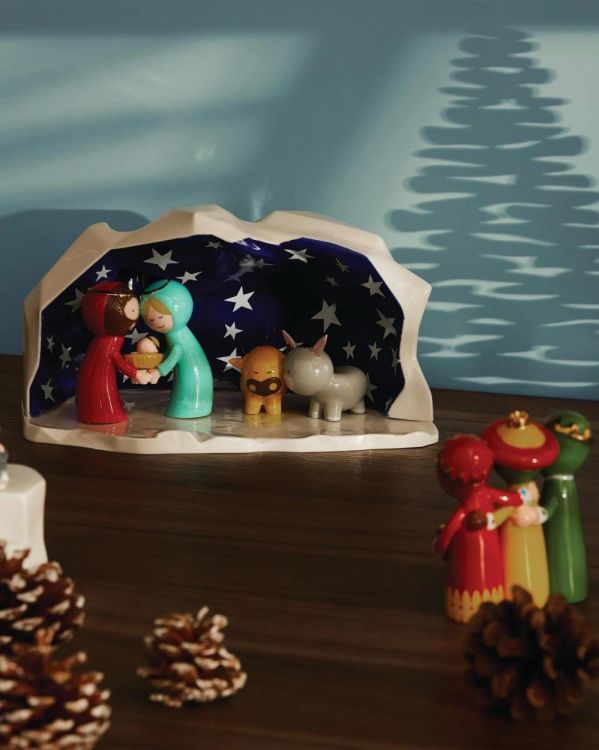 Alessi Kerststal Happy Eternity Baby (Wit/blauw) - Panache (Koksijde)