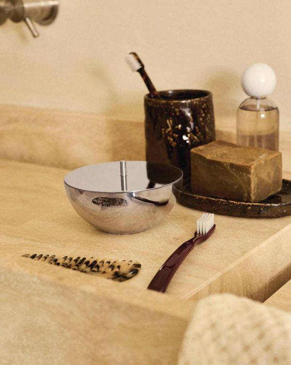 Alessi Rocc houder met deksel small Ø 12cm (Inox) - Panache (Koksijde)