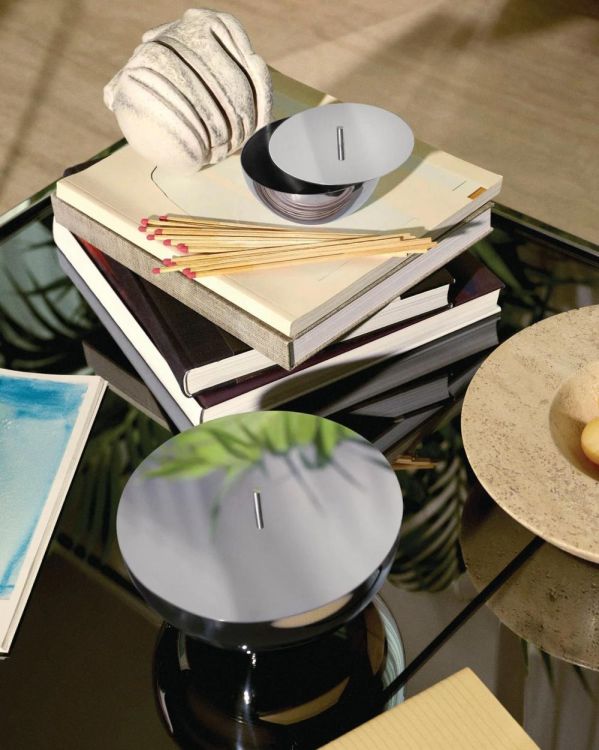 Alessi Rocc houder met deksel small Ø 12cm (Inox) - Panache (Koksijde)