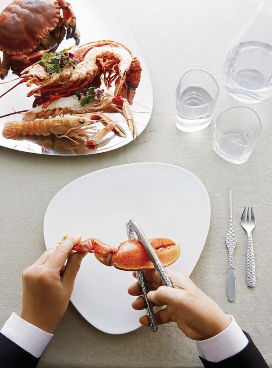 Alessi Set 4 kreeftenvorken Colombina fish (Inox) - Panache (Koksijde)