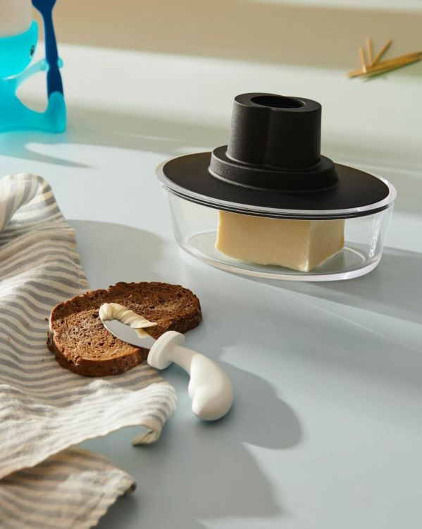 Alessi Ship Shape beurrier avec spatule (Zwart) - Panache (Koksijde)