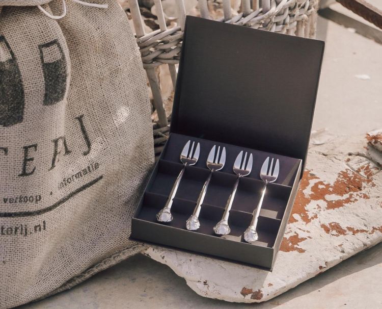 ANOVI Oestervorkjes - set van 4 in giftbox (Tin) - Panache (Koksijde)