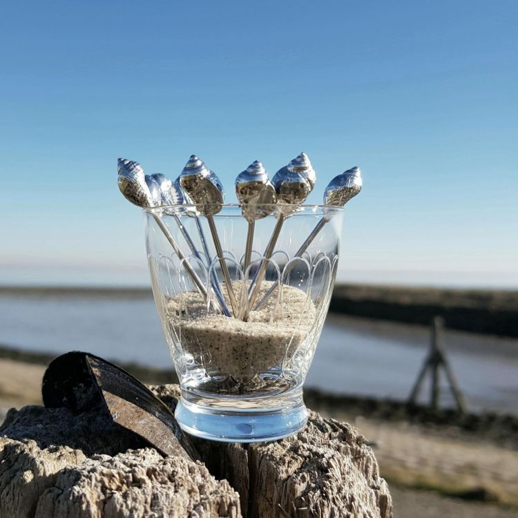 ANOVI Tapasprikkers Schelp - set van 4 in giftbox (Tin) - Panache (Koksijde)