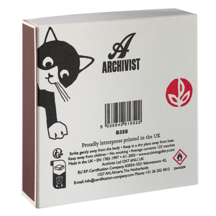 Archivist Gallery Matches Milk Bottle Cat lucifers vierkant () - Panache (Koksijde)