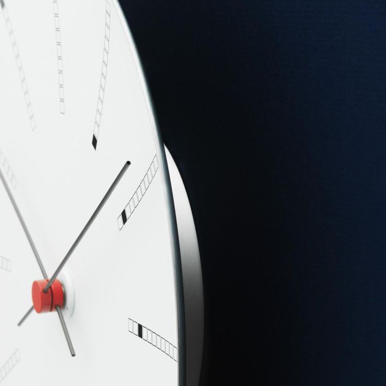 Arne Jacobsen Clocks Bankers Wall Clock ø12cm (White/Black/Red) - Panache (Koksijde)