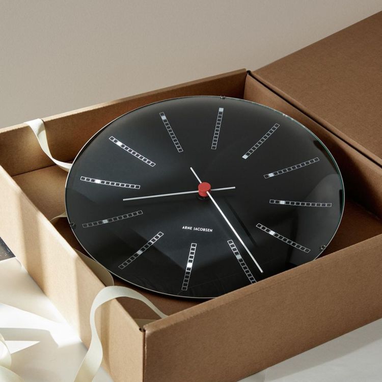 Arne Jacobsen Clocks Bankers Wall Clock ø21cm (Black) - Panache (Koksijde)