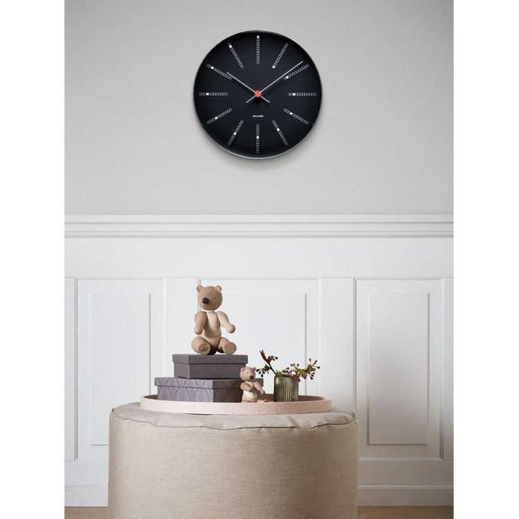 Arne Jacobsen Clocks Bankers Wall Clock ø21cm (Black) - Panache (Koksijde)