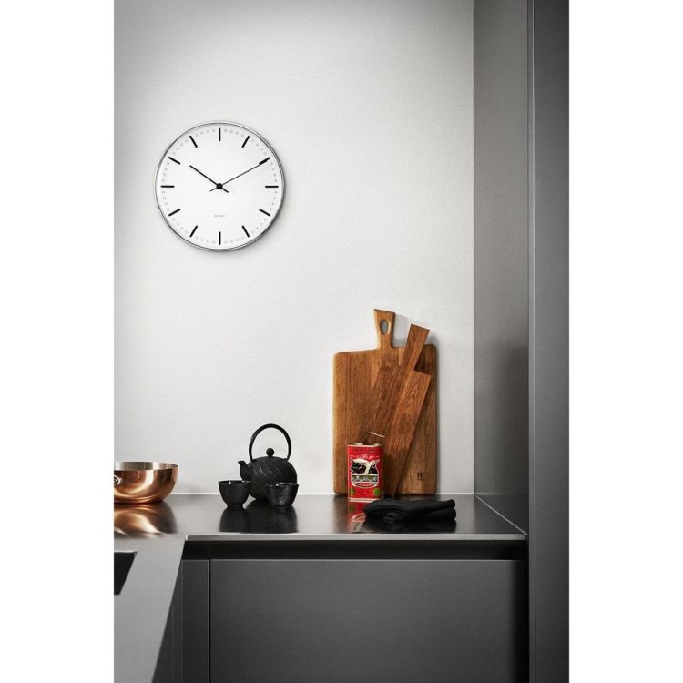 Arne Jacobsen Clocks City Hall Wall Clock ø16.5cm (White/Black) - Panache (Koksijde)