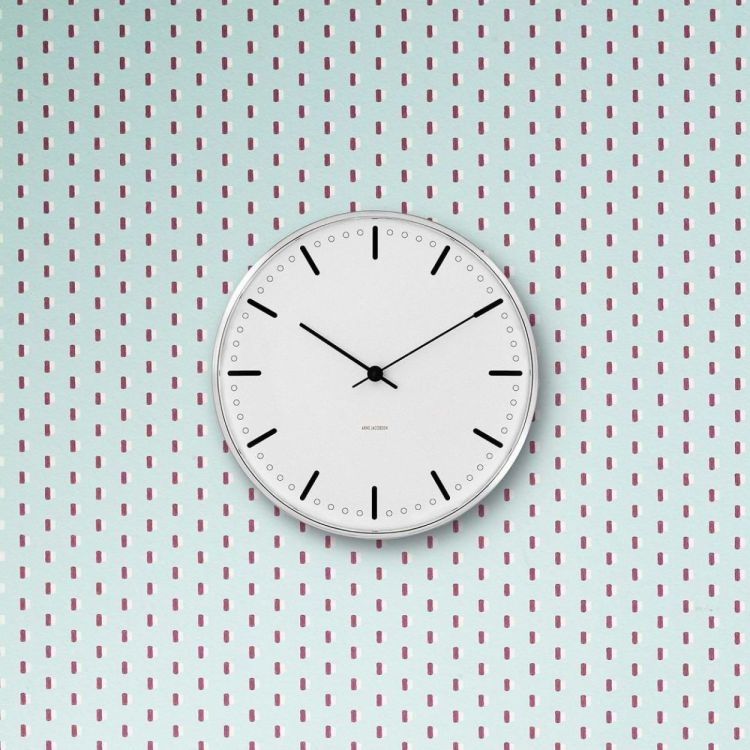 Arne Jacobsen Clocks City Hall Wall Clock ø16.5cm (White/Black) - Panache (Koksijde)