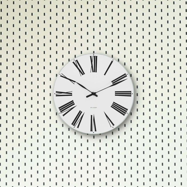 Arne Jacobsen Clocks Roman Wall Clock ø16cm (White/Black) - Panache (Koksijde)