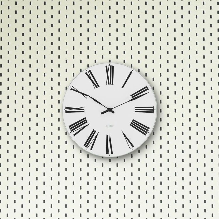 Arne Jacobsen Clocks Roman Wall Clock ø21cm (White/Black) - Panache (Koksijde)