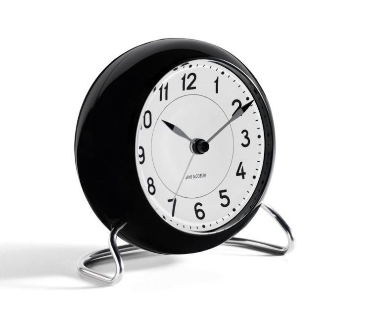 Arne Jacobsen Clocks Station Table Clock ø11cm (White/Black) - Panache (Koksijde)