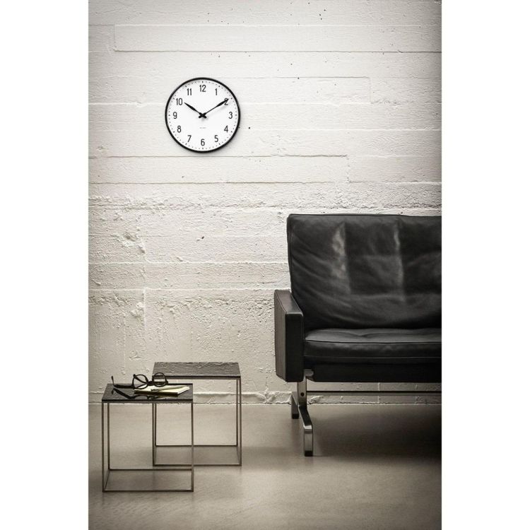 Arne Jacobsen Clocks Station Wall Clock ø21cm (White/Black) - Panache (Koksijde)