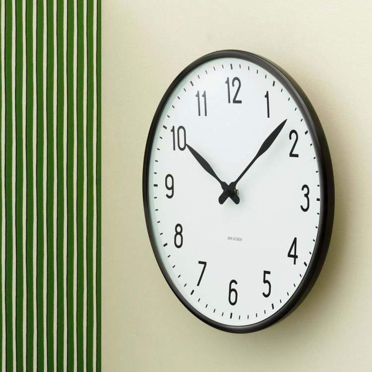 Arne Jacobsen Clocks Station Wall Clock ø21cm (White/Black) - Panache (Koksijde)