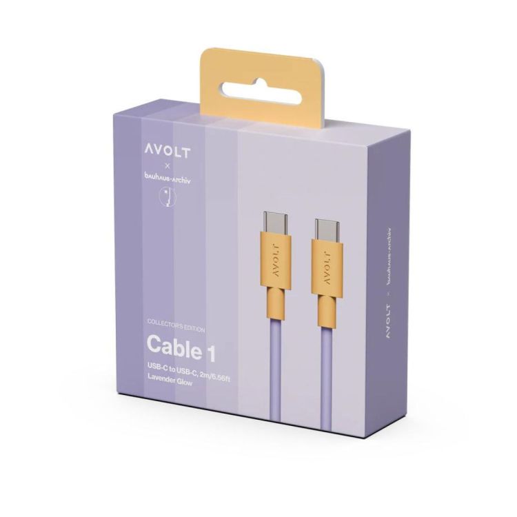 AVOLT Cable 1 USB-C to USB-C 2m BAUHAUS Lavender Glow Limited Edition (Lavender Glow) - Panache (Koksijde)