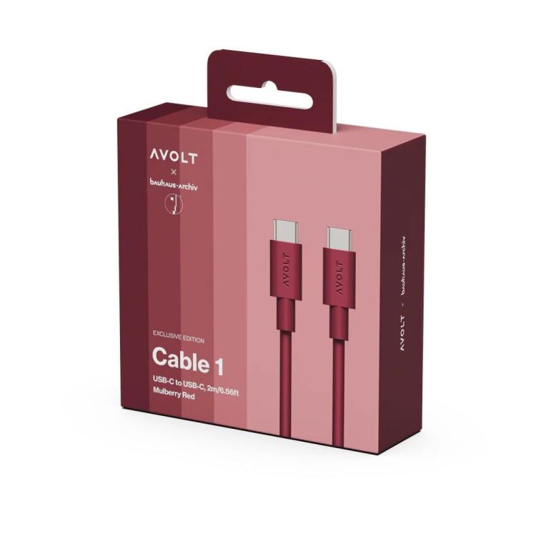 AVOLT Cable 1 USB-C to USB-C 2m BAUHAUS Mulberry Red (Mulberry Red) - Panache (Koksijde)