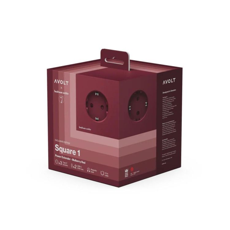AVOLT Square 1 USB-C 1,8m BAUHAUS Mulberry Red (Mulberry Red) - Panache (Koksijde)