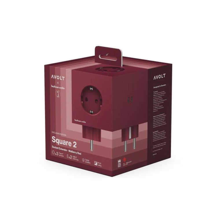 AVOLT Square 2 USB-C 30W BAUHAUS Mulberry Red (Mulberry Red) - Panache (Koksijde)