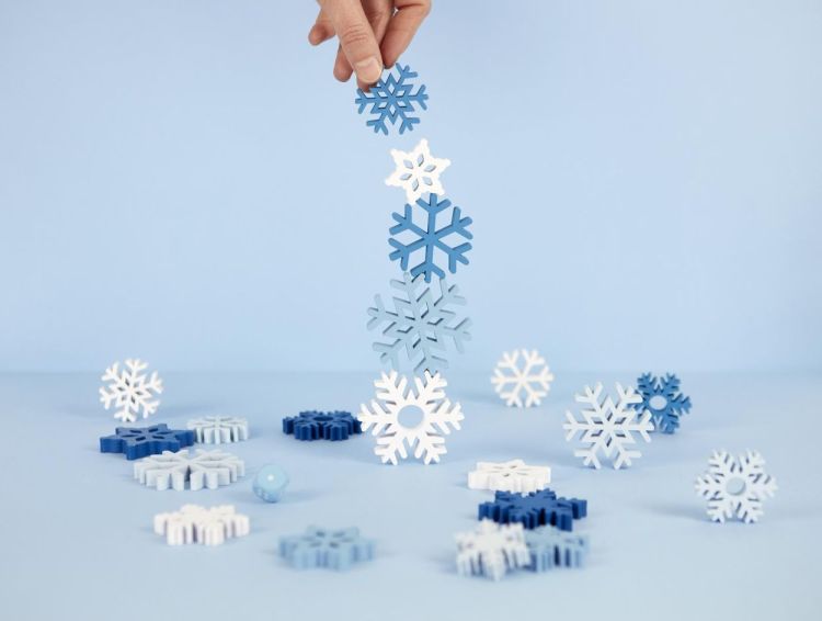 Balvi Stapelspel Snowflakes hout (Blauw) - Panache (Koksijde)