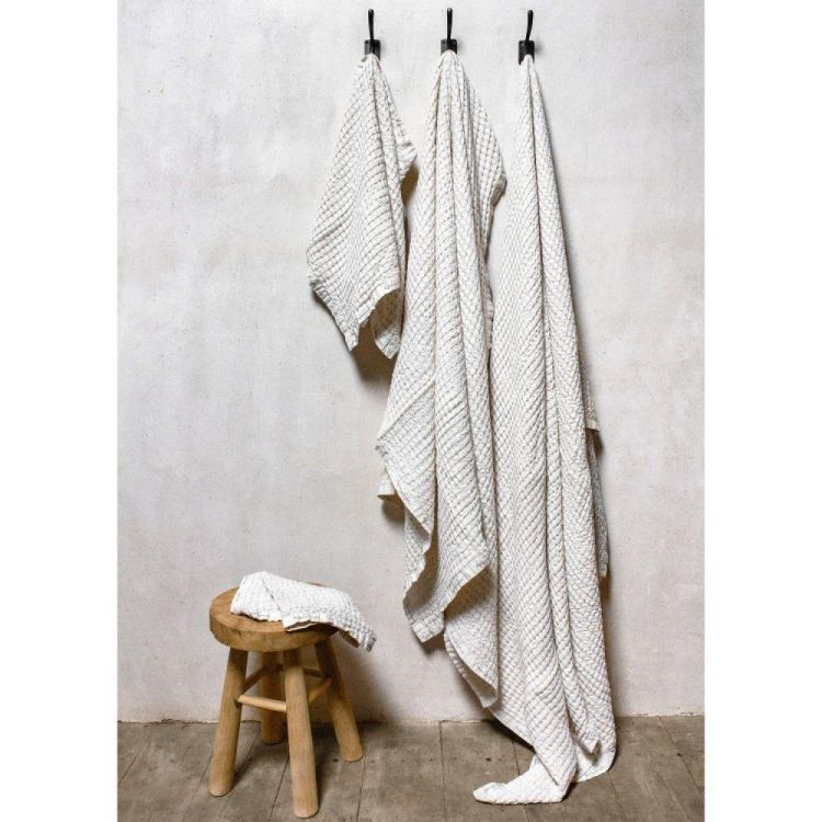 Bed and Philosophy Handdoek Mireille Ecru 50x70cm wafelkatoen (Ecru) - Panache (Koksijde)