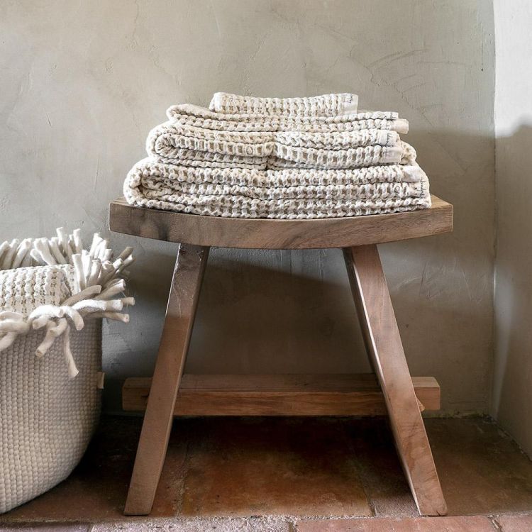 Bed and Philosophy Handdoek Mireille Ecru 50x70cm wafelkatoen (Ecru) - Panache (Koksijde)