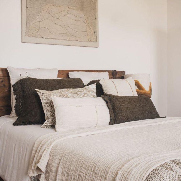 Bed and Philosophy Coussin Vesuve 40x60cm + garniture (Havane) - Panache (Koksijde)