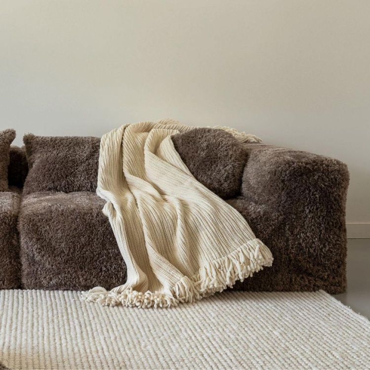 Bed and Philosophy Plaid Murmure Ecru 140x230cm (Chutney) - Panache (Koksijde)