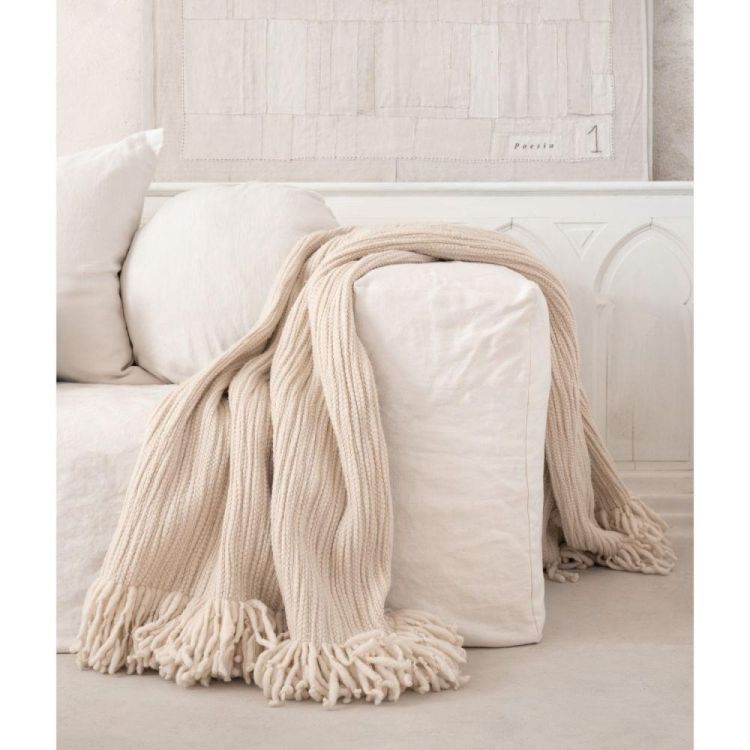 Bed and Philosophy Plaid Murmure Ecru 140x230cm (Chutney) - Panache (Koksijde)