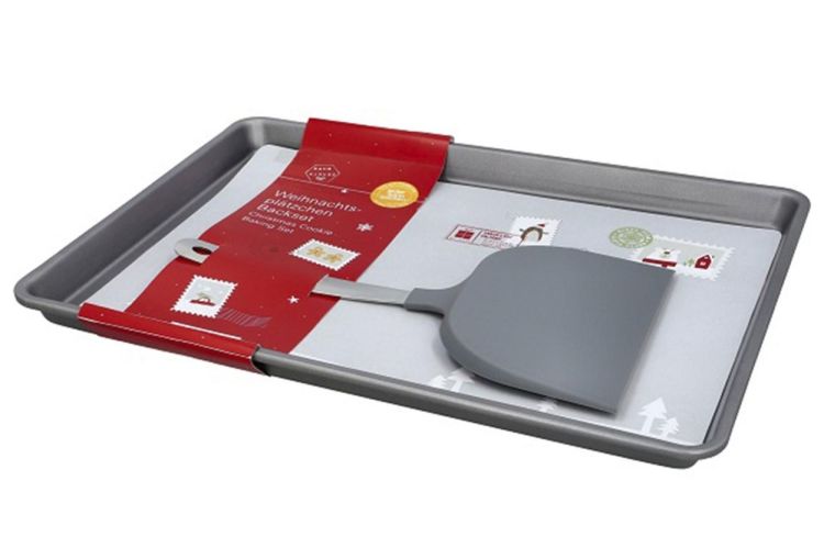 Birkmann Bakplaat met koekjesschep Kerst (Grijs) - Panache (Koksijde)