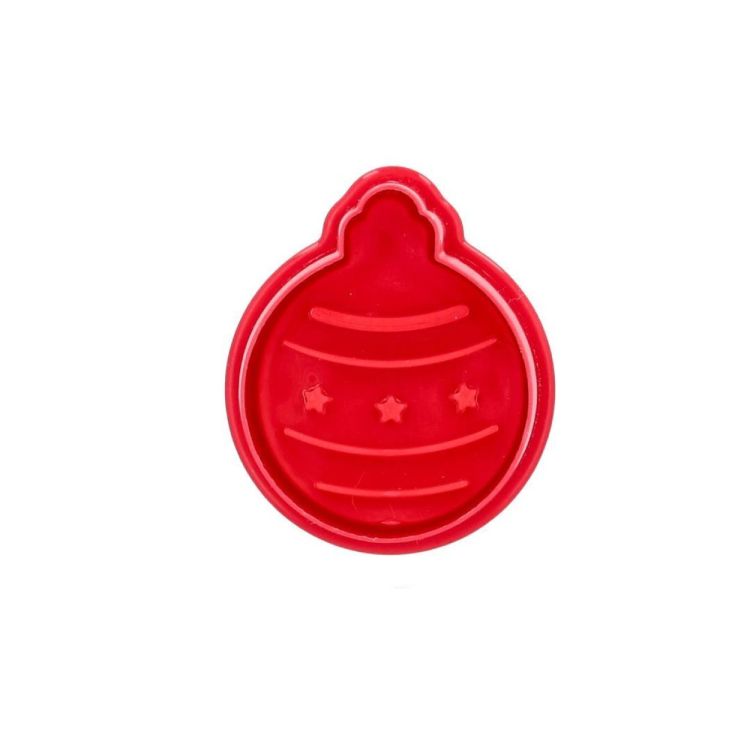 Birkmann Uitsteekvormpje met duwer Kerstbal (Rood) - Panache (Koksijde)