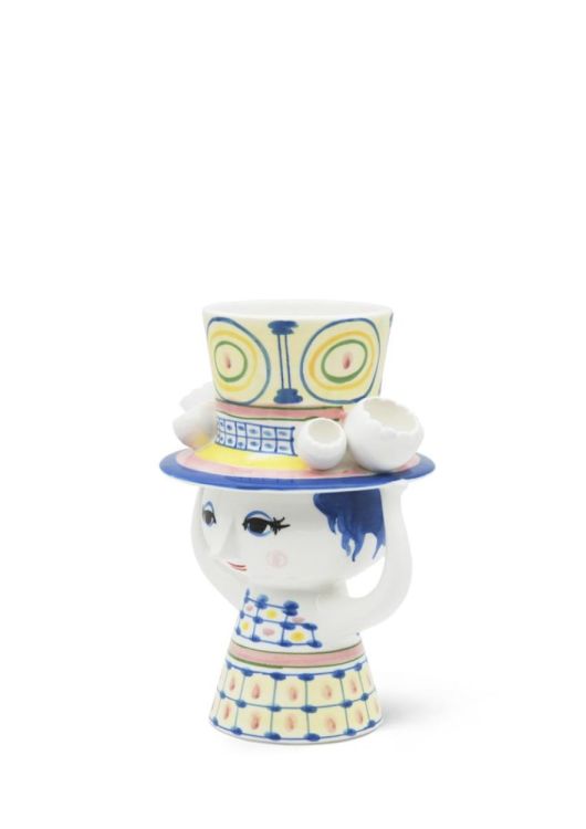 Bjørn Wiinblad Lady With Hat vaas h20.5cm (Blue) - Panache (Koksijde)