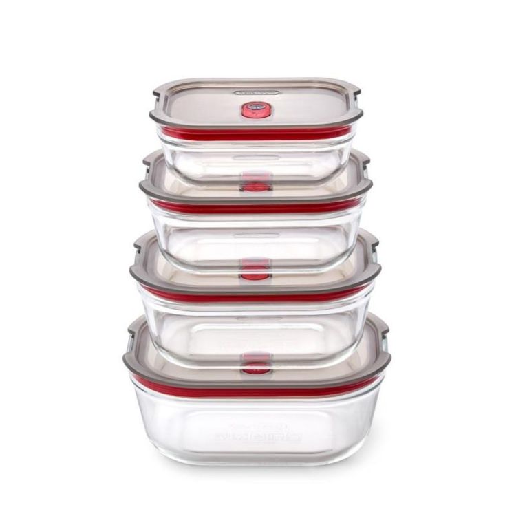 Black + Blum Stack+Nest set mixte de 4 boîtes de conservation en verre (Transparant) - Panache (Koksijde)