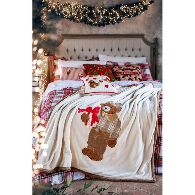 Blanc Mariclo Kerstkussen beertjes 40x40cm (Rood) - Panache (Koksijde)
