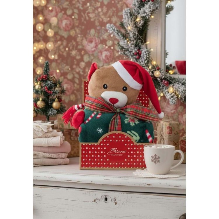 Blanc Mariclo Kerstplaid met beer (Multi) - Panache (Koksijde)