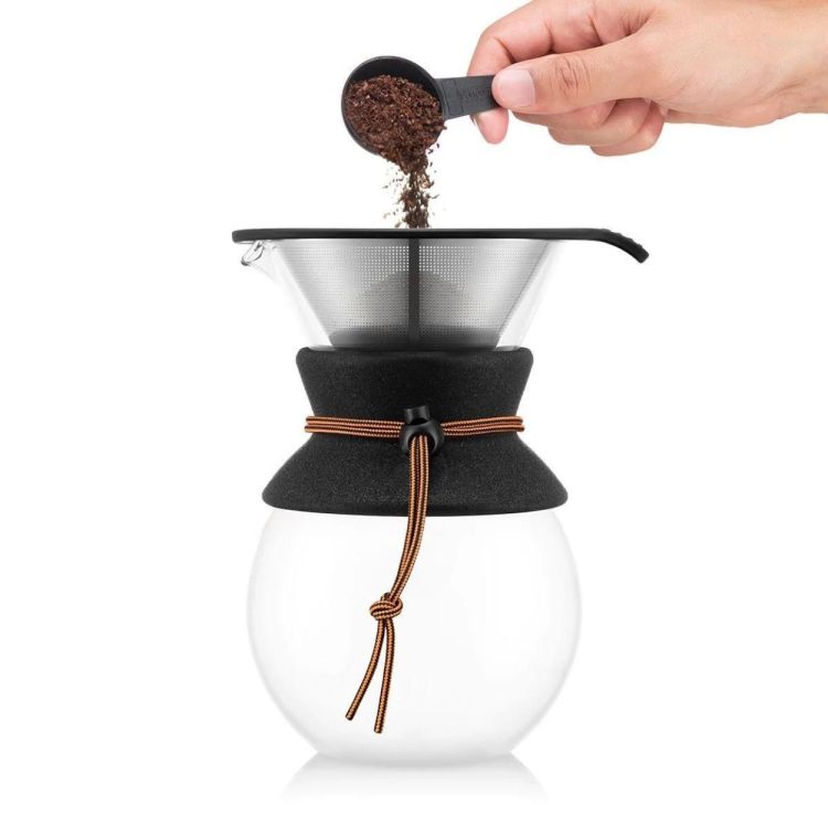 Bodum Cafetière filtre permanent maille inox 1L Pour Over (Flame) - Panache (Koksijde)