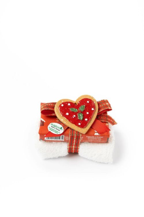 Bolgherello Set zeep + handdoekje + kerstdecoratie (Rood) - Panache (Koksijde)