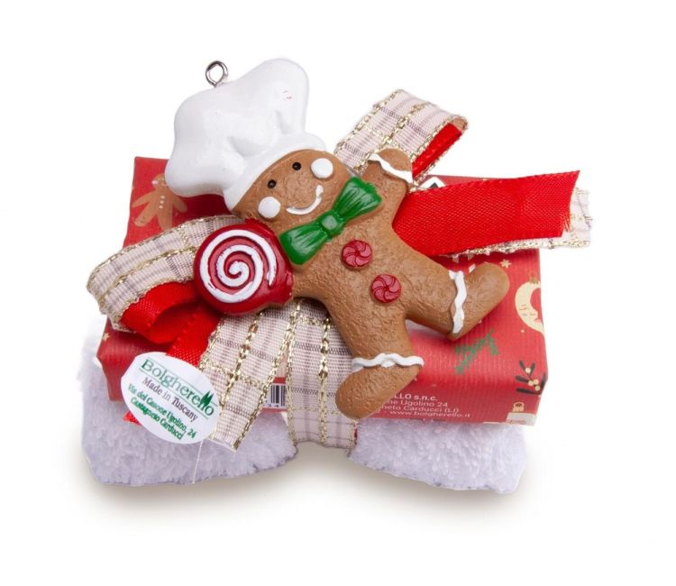 Bolgherello Set zeep + handdoekje + kerstdecoratie (Rood) - Panache (Koksijde)
