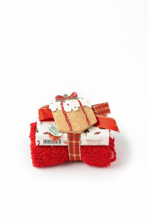Bolgherello Set zeep + handdoekje + kerstdecoratie (Rood) - Panache (Koksijde)