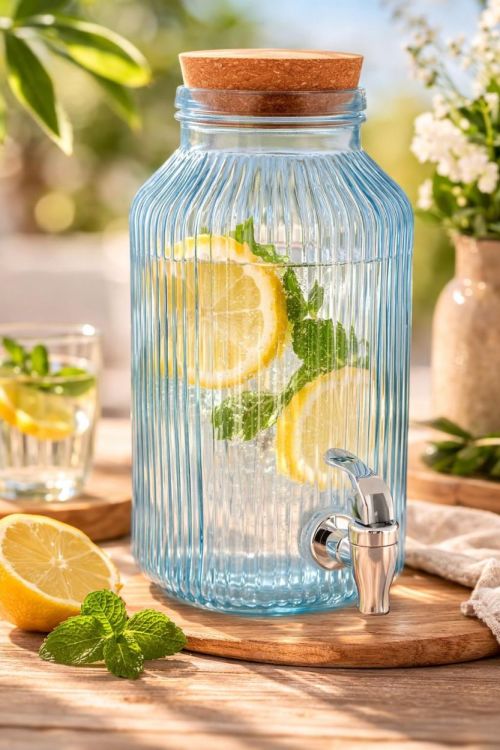 Brandless Distributeur de boissons avec robinet 3,35L (Blauw) - Panache (Koksijde)