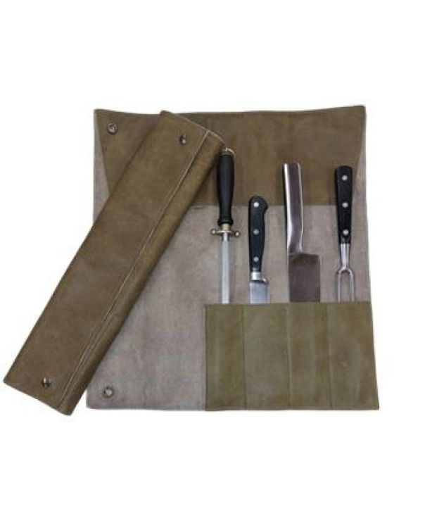 Brandless Leren etui voor 4 messen (Zwart) - Panache (Koksijde)