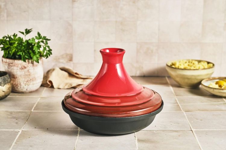 Brandless Tajine Fontestic 28,5cm H21cm (Rood) - Panache (Koksijde)